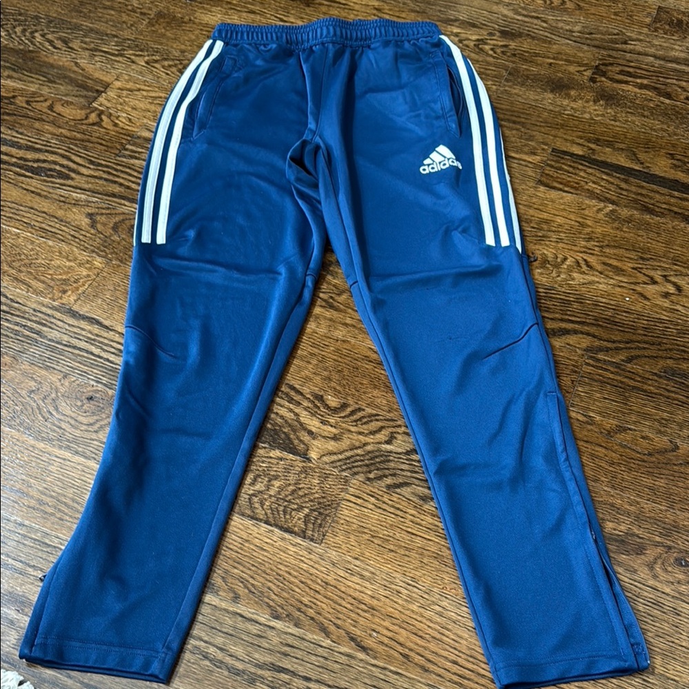 Adidas Blue Sweatpants with Signature Stripes